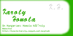 karoly homola business card